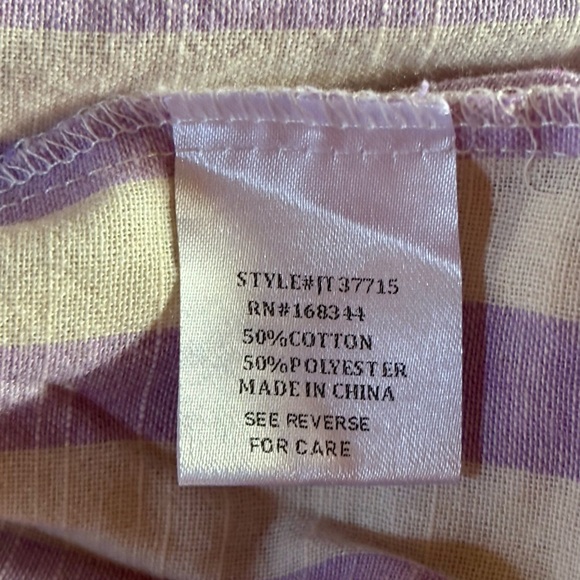 ⭐️Luxe Always Lavender Striped Oversized Button Up Top⭐️ NWOT - Picture 8 of 9